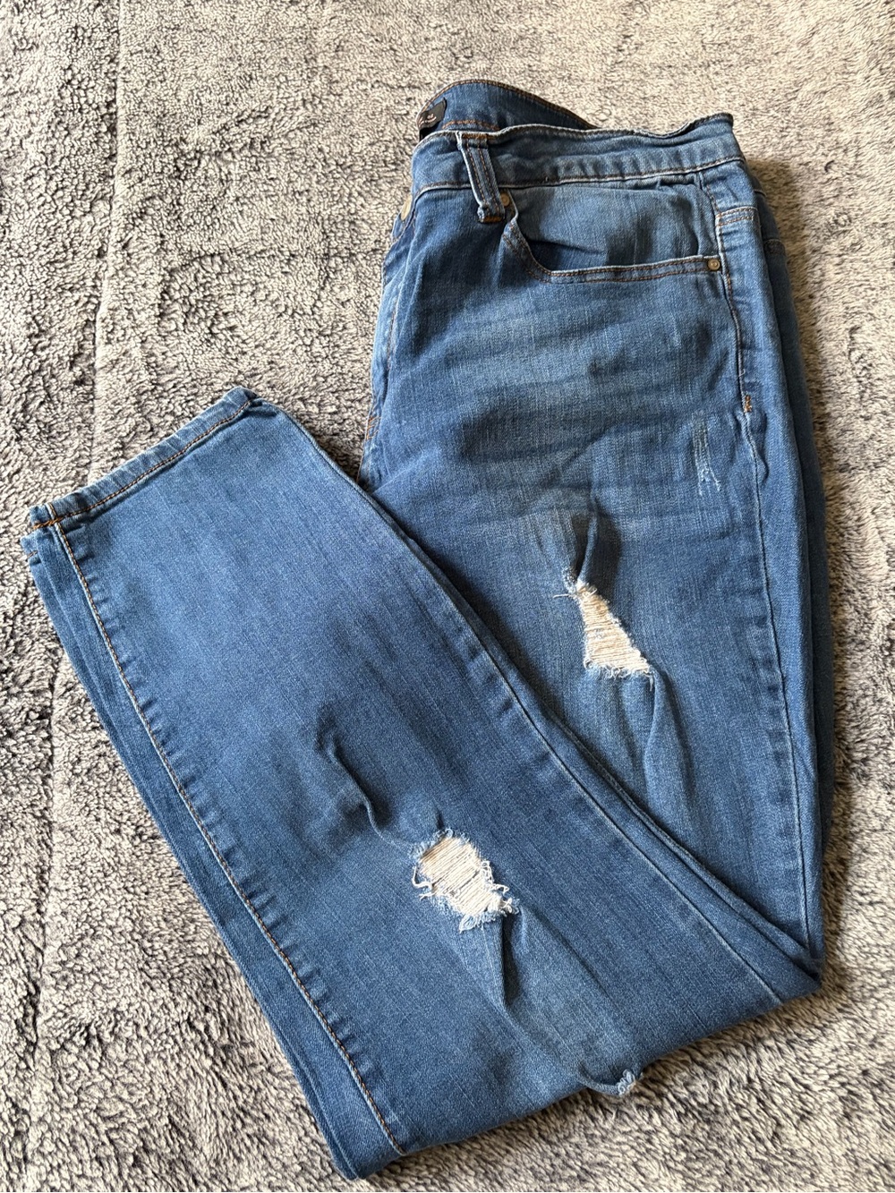 Ci Sono Distressed Denim Skinny Jeans - Blue